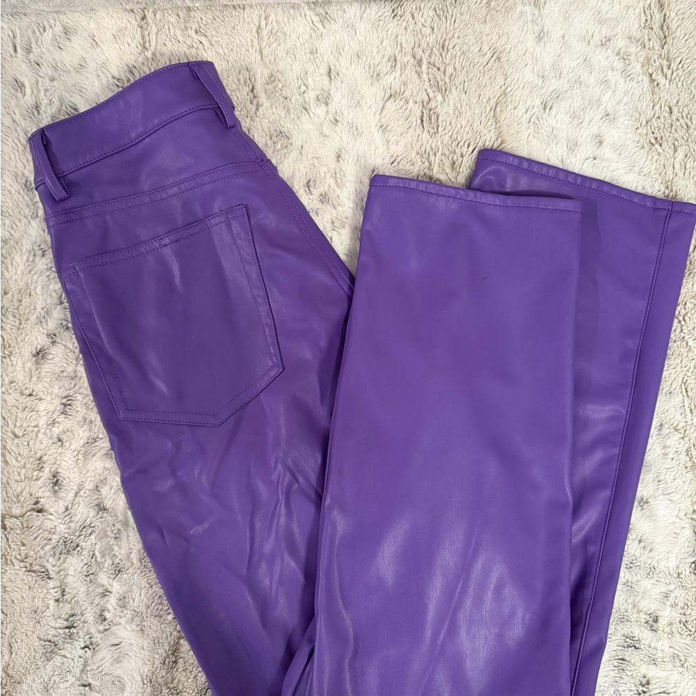 H&M Purple Glossy Coated Jeans